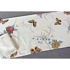 Vintage King Pillowcases Butterfly Floral Spring Cottage Granny Core Pair 1970s